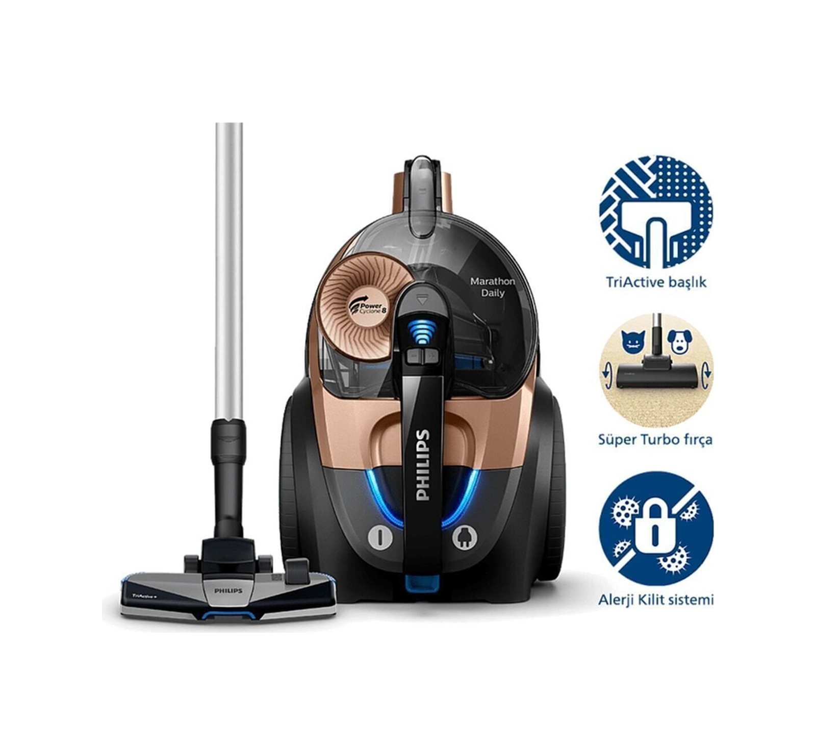 Philips Marathon Daily Xb7151/07 900 W Toz Torbasız Süpürge