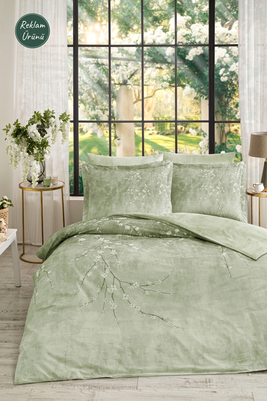 Özdilek White Sakura Çift Kişilik Nevresim Takımı 479335 Yeşil
