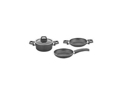Rubenis Rc 405g Quality 4 Parça Granit Tencere Tava Sahan Seti Granitic Serisi Siyah