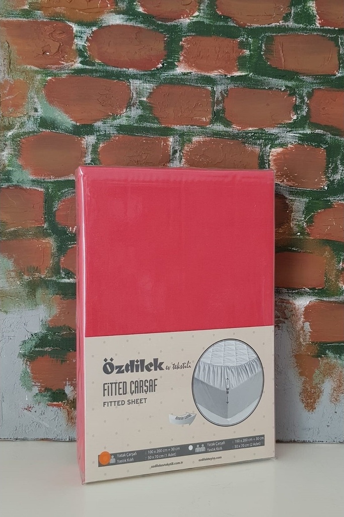 Özdilek Trendy Tek Kişilik Lastikli Fitted Çarşaf 100X200 Kırmızı 100 x 200
