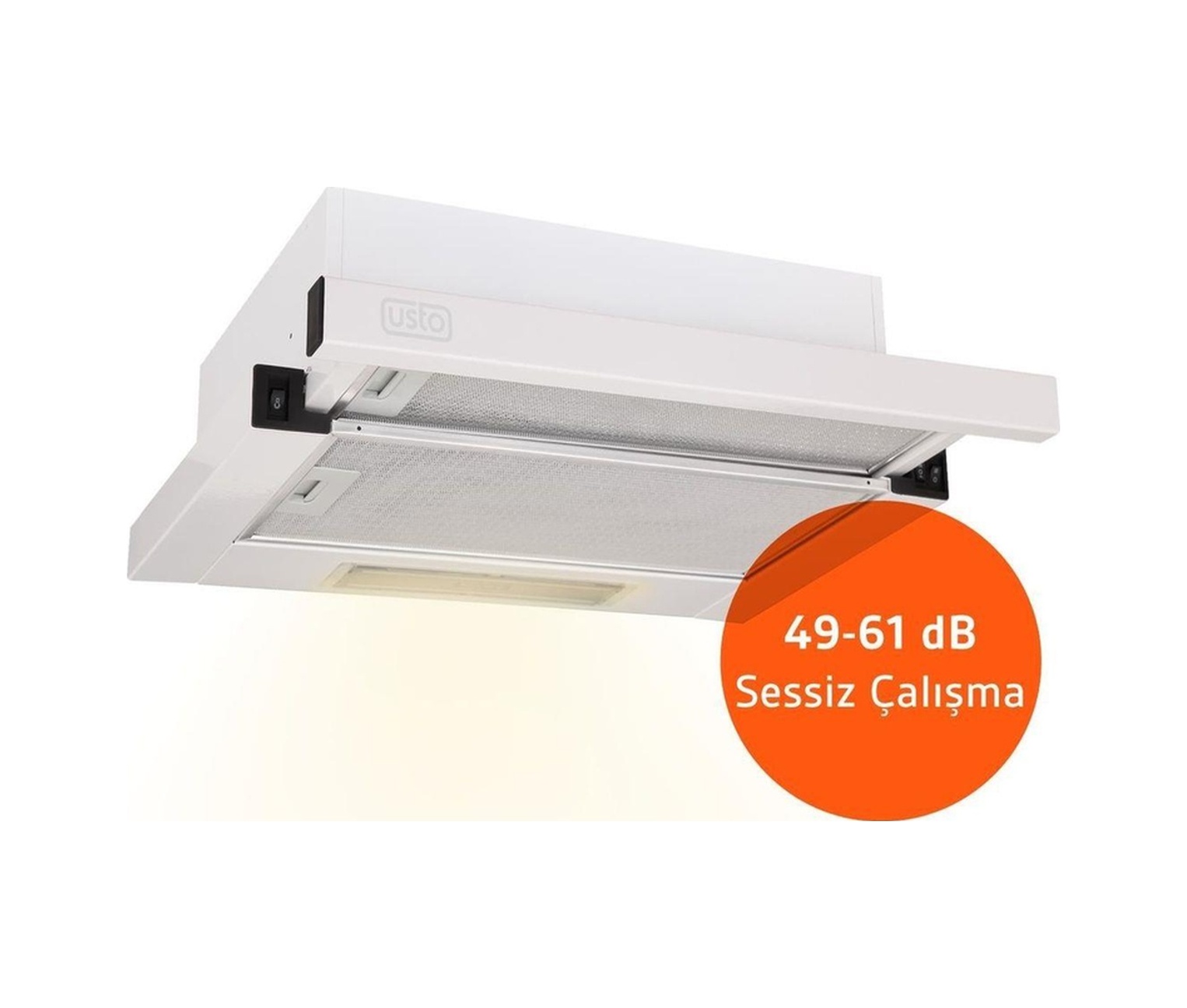 Usto 4960 60 CM Sürgülü Çift Motor Çift Filtre Aspiratör