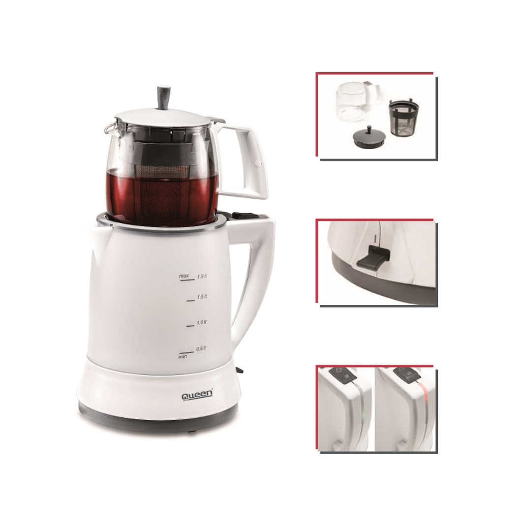 Queen Prodem QC-038B 1750 W Çay Makinesi Beyaz
